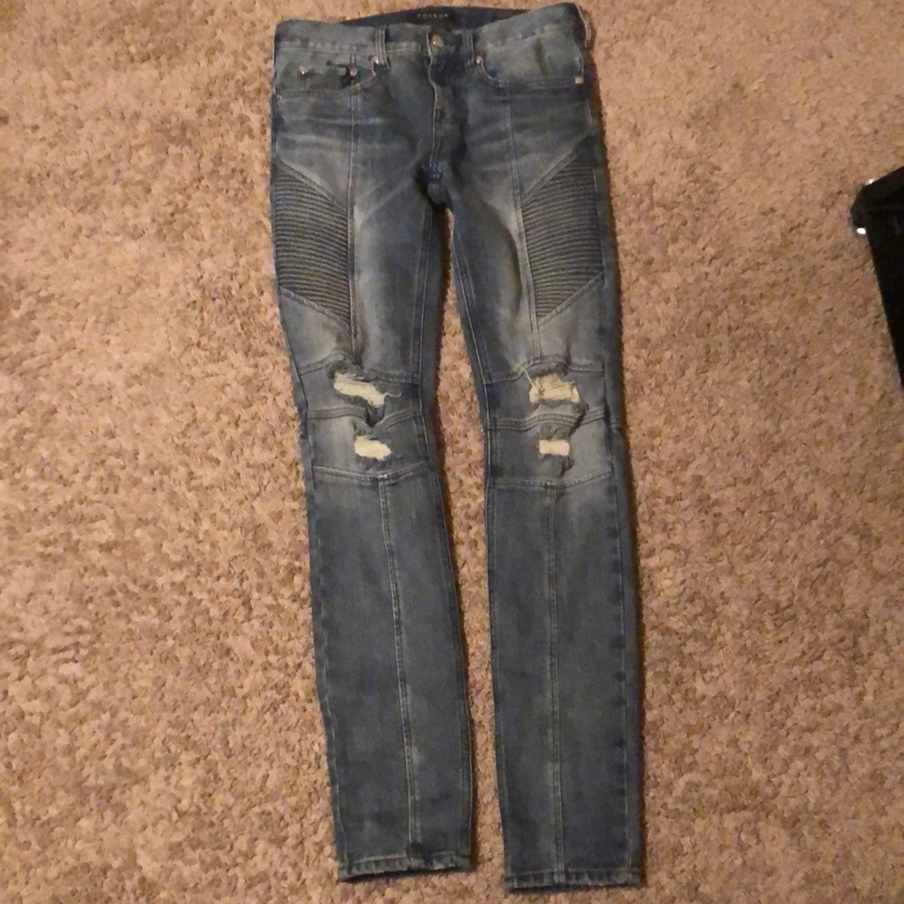 Pacsun denim distressed biker jeans